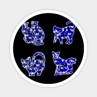 Crystal Group Cat (blue) Magnet